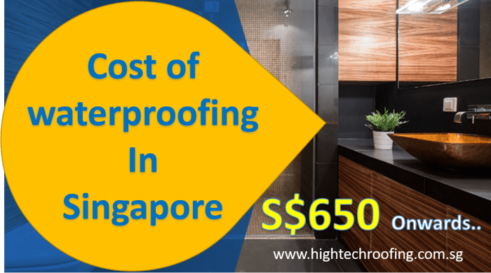 Wateroofing cost in Singapore